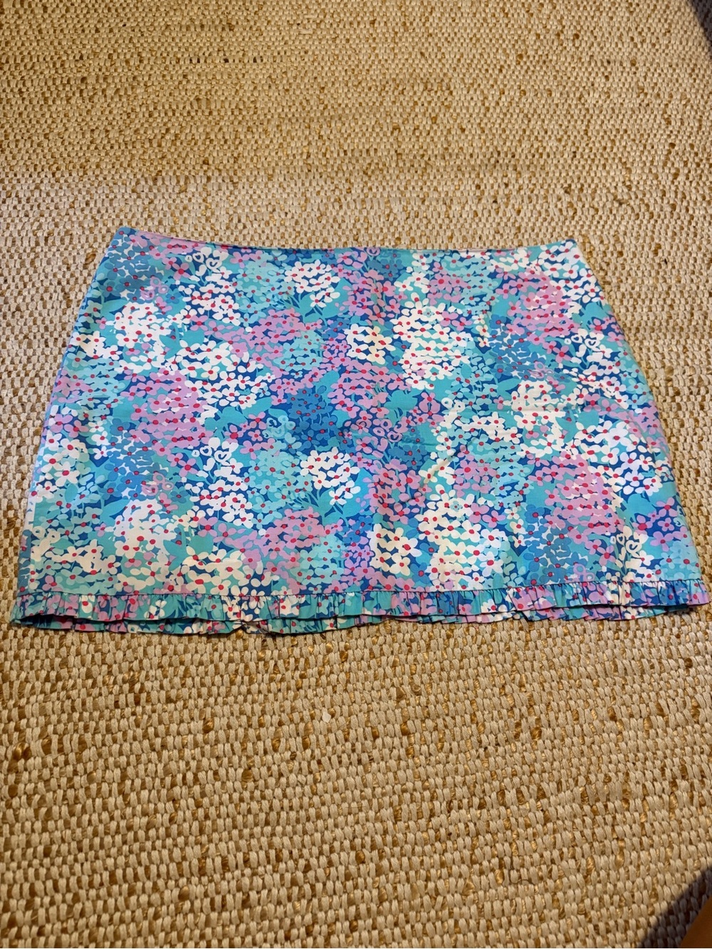 Lilly Pulitzer Mini Skirt in Teal and Pink